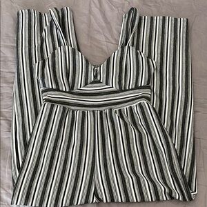 Striped Black and White Jumpsuit